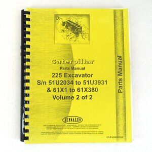 Caterpillar (Unauthorized) Parts Manual 225 Excavator Jensales Volume 2 of 2
